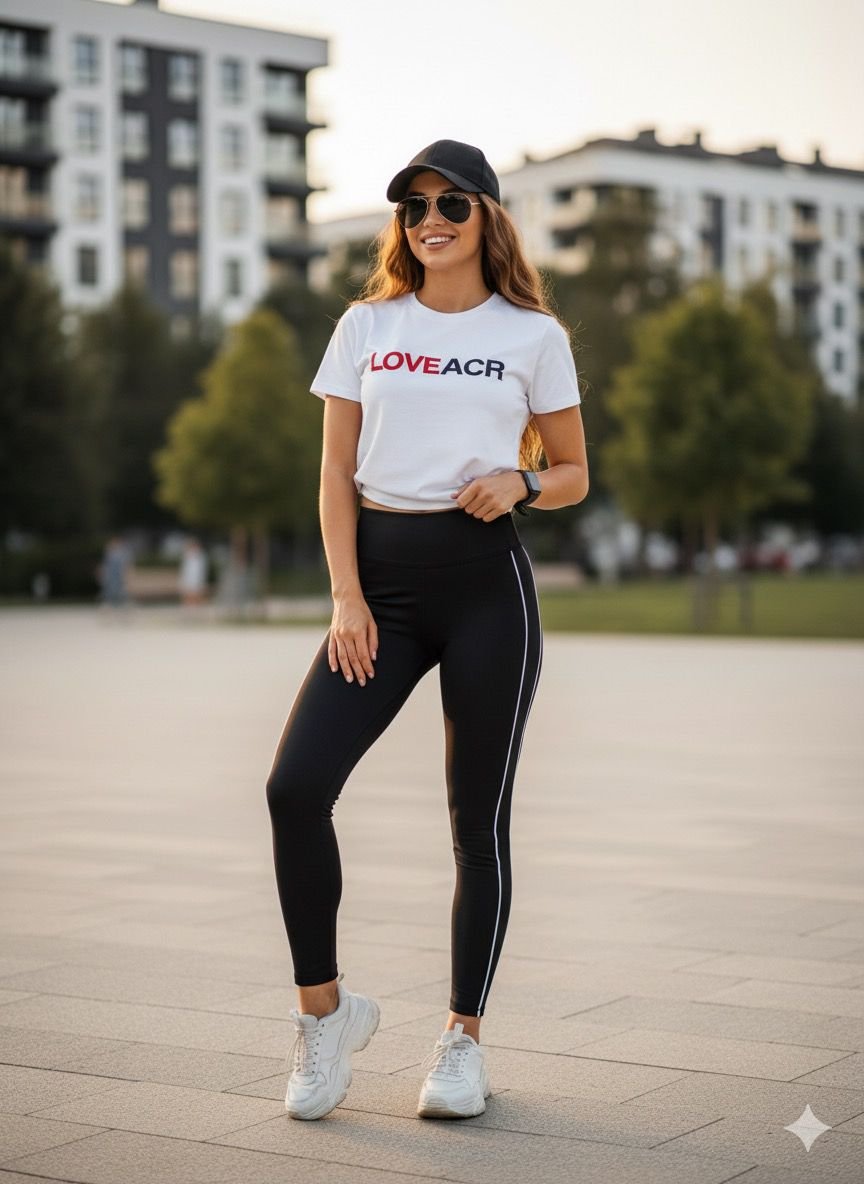 LOVEACR baskılı beyaz tişört